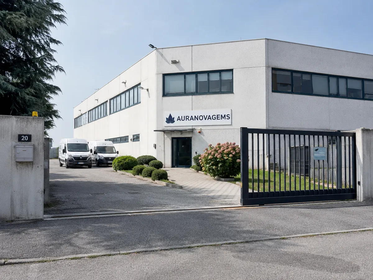 Illustrative exterior view of an AURANOVAGEMS crystal production facility
