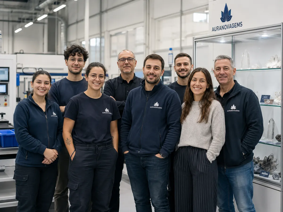 Illustrative crystal production and service team portrait