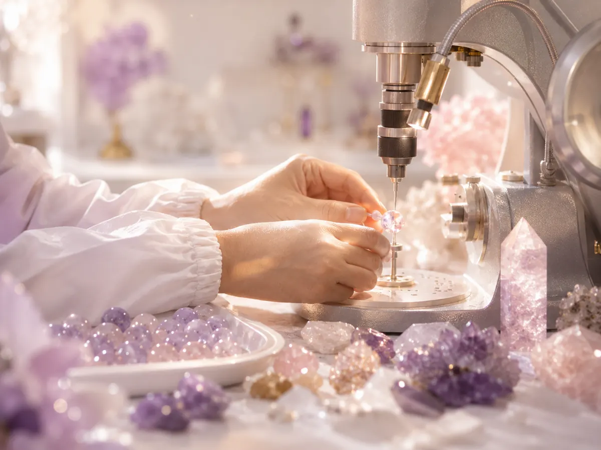 Crystal cutting and drilling workshop