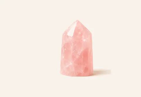 Pink Rose Quartz crystal for self-compassion meditation