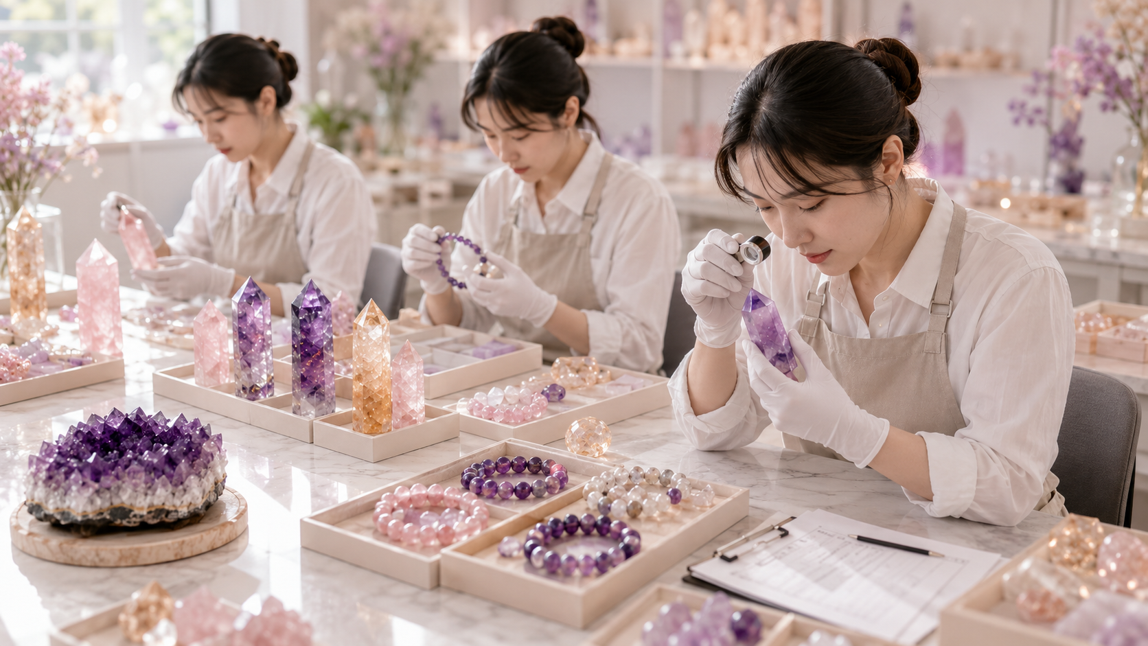 Crystal quality inspection in workshop