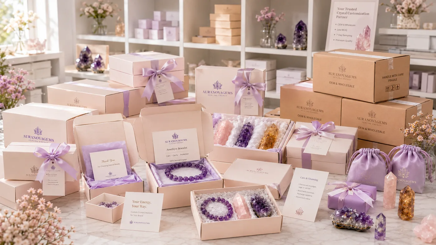 Wholesale crystal orders packed and ready for export