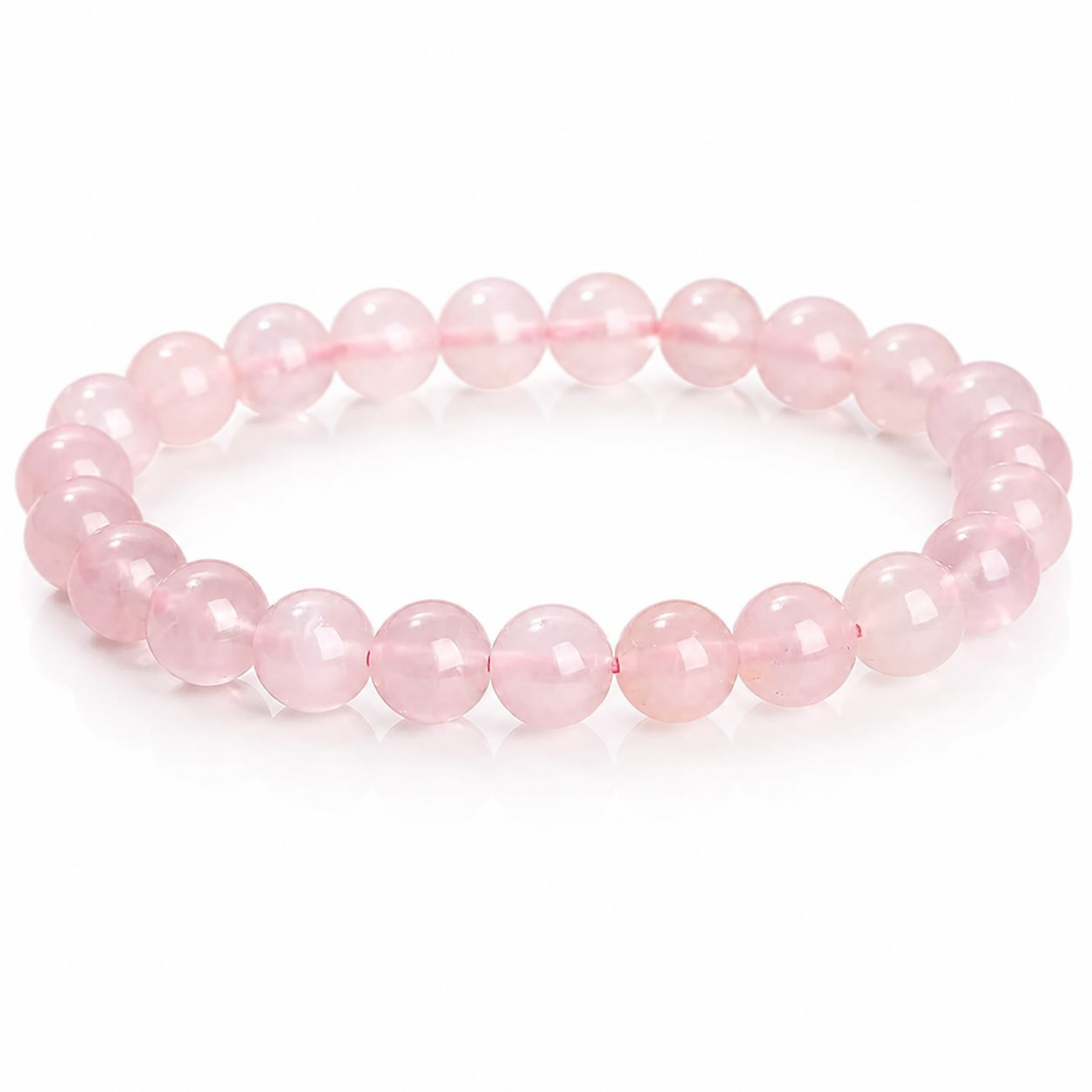 Natural rose quartz bead bracelet